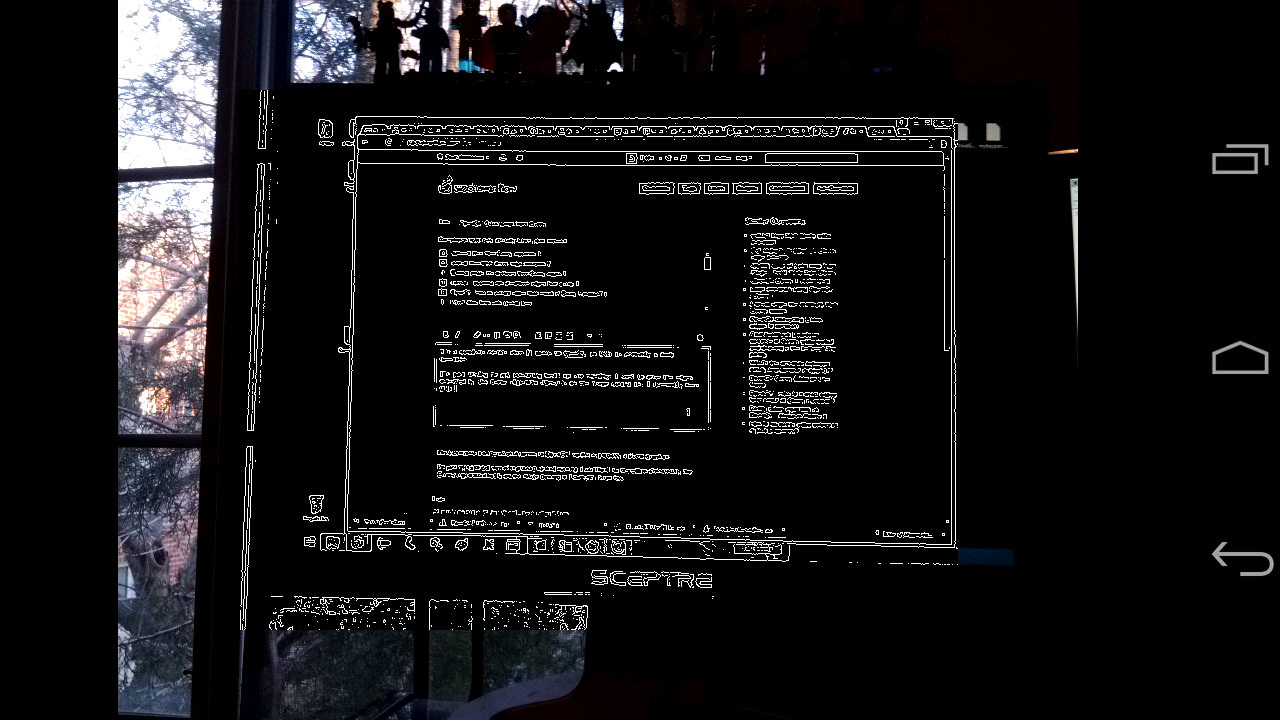 OpenCV edge detection screenshot